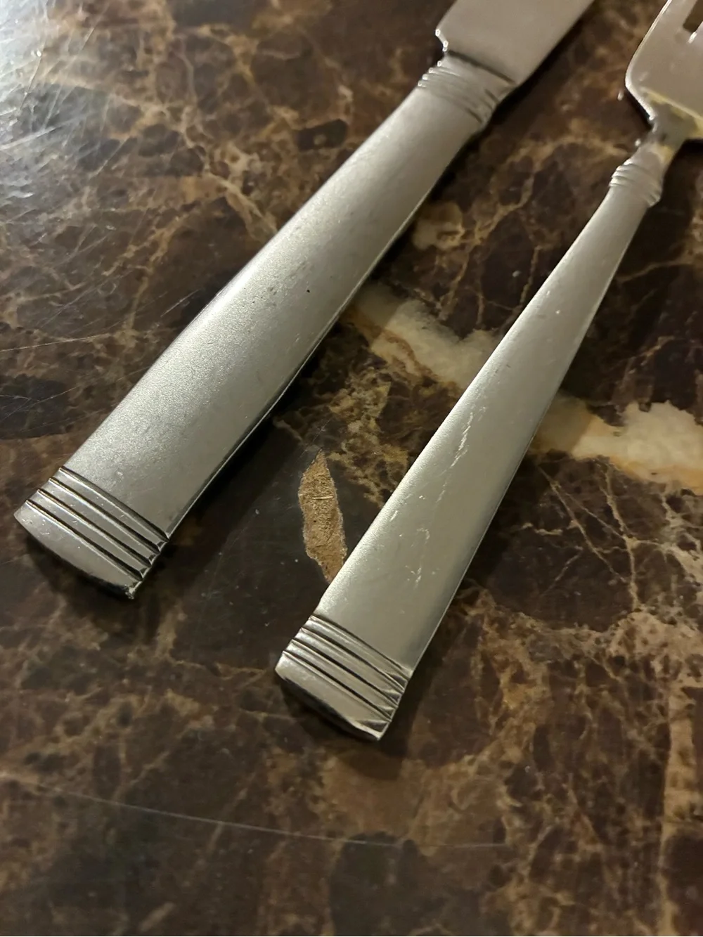 Wallace Napoli Frost Stainless Steel Knife and Salad Fork Set
